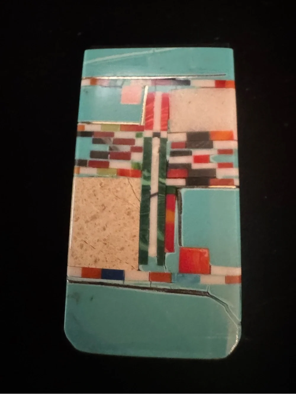 Turquoise Multi-Color‎ Inlay Money Clip